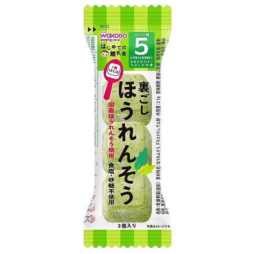 Wakodo Baby Food Strained Spinach 3 piece 1 개