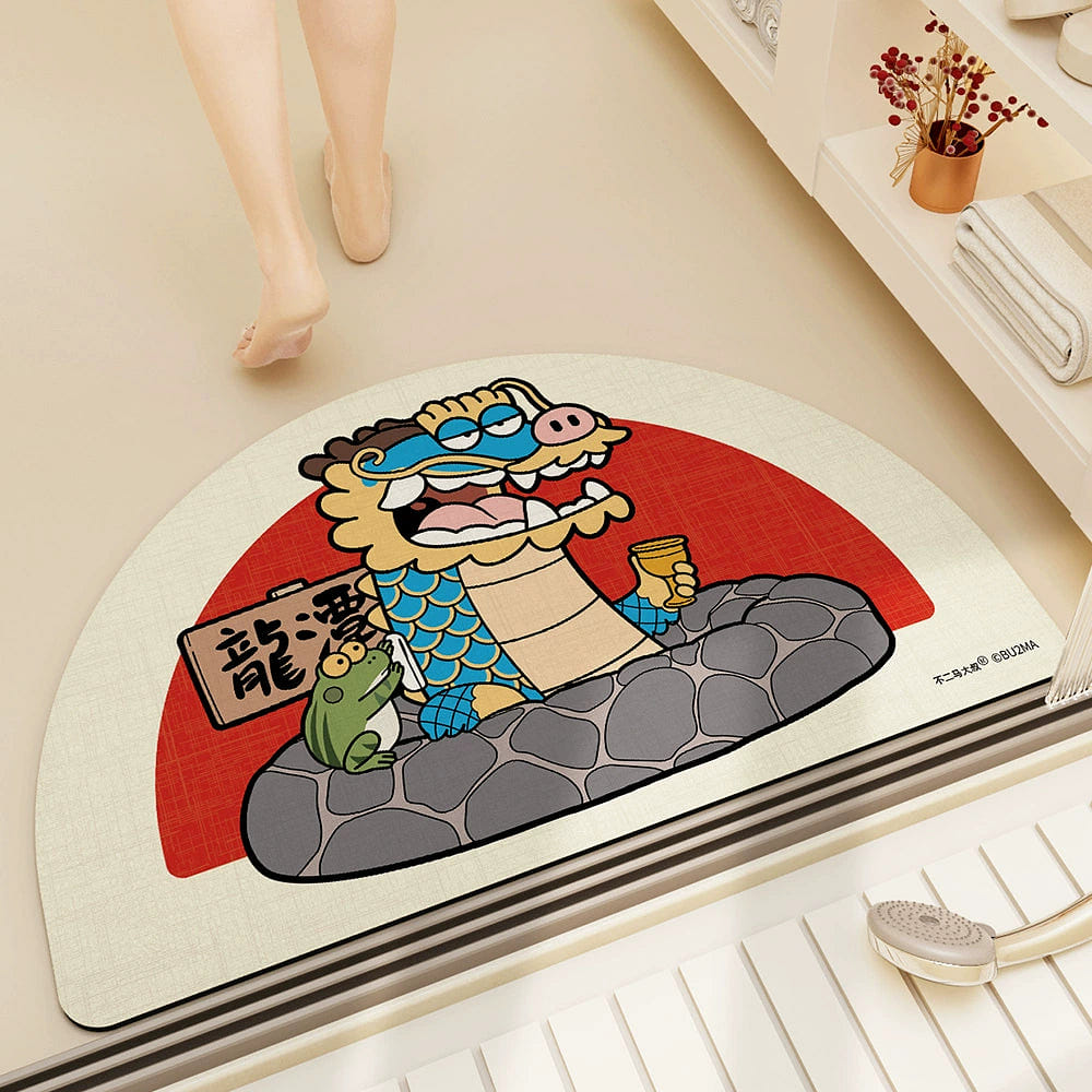 Fat dragon New Year velvet mat door non-slip mat 50*80cm/Longtan red 1 phần
