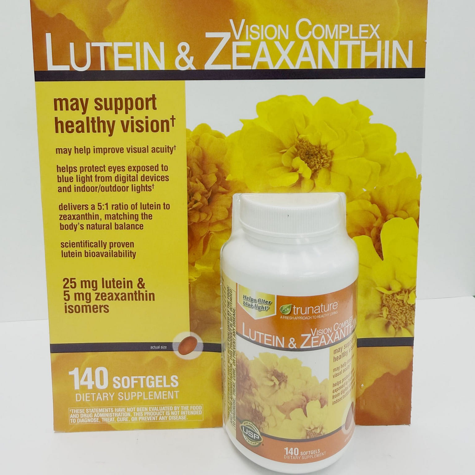 trunature Lutein  Zeaxanthin 25mg 140 Softgels 1 bottle