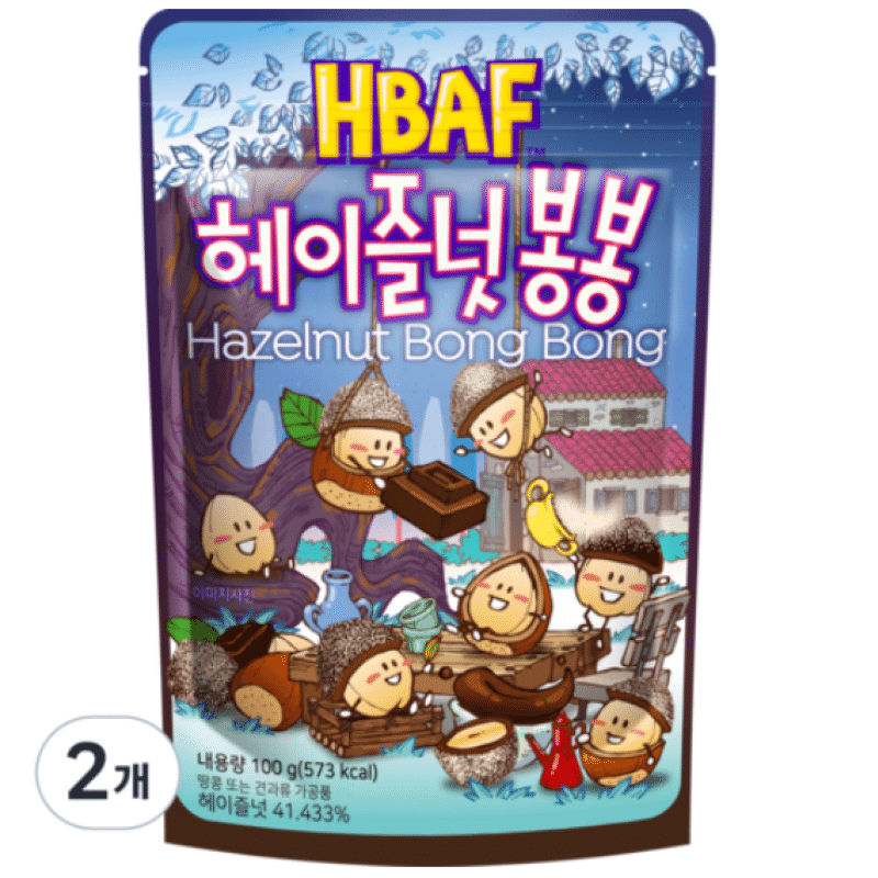 [한국 직배송] 바프 헤이즐넛 봉봉 100g, 2개 200 그램