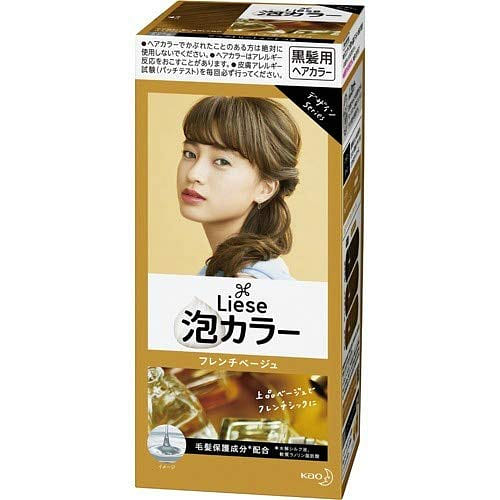 KAO Japan Liese Prettia Creamy Bubble Hair Color for Dark Hair European Series (French Beige) 1 ส่วน