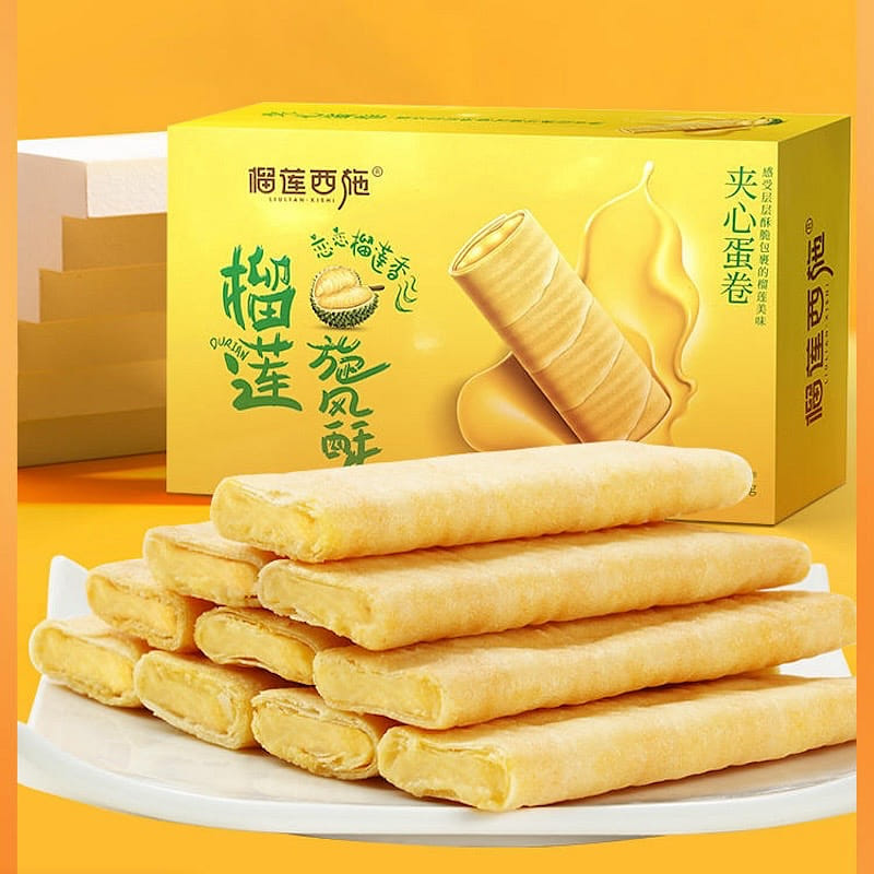 Durian Xishi Durian filled Chicken rolls 180g Fenghuang egg roll 180 กรัม
