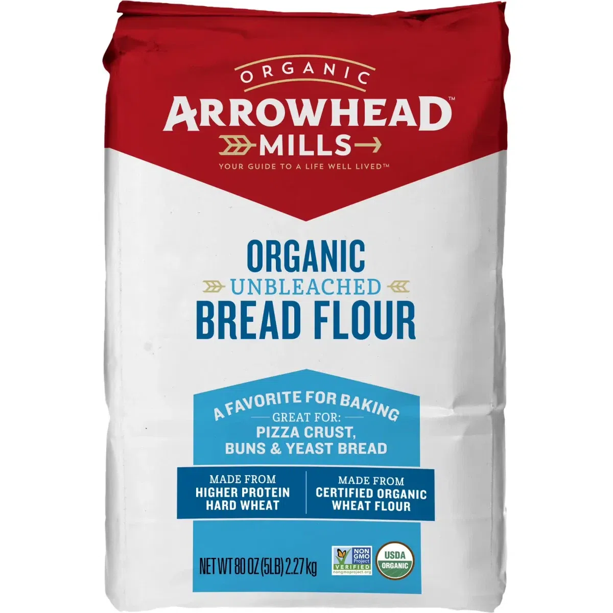 Arrowhead Mills Organic Unbleache Bread Flour 5 lb 1 pack