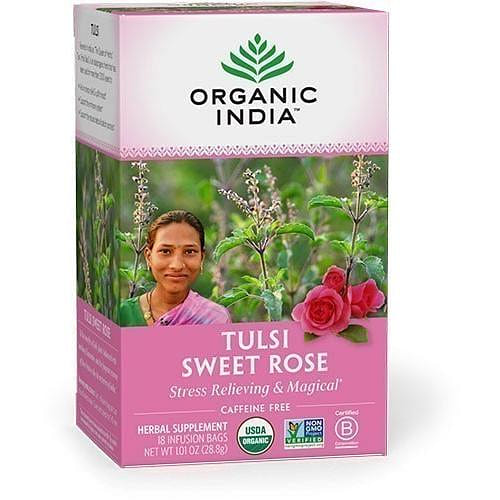 Organic India Tulsi Sweet Rose Tea, 18 tea bags 18 개입