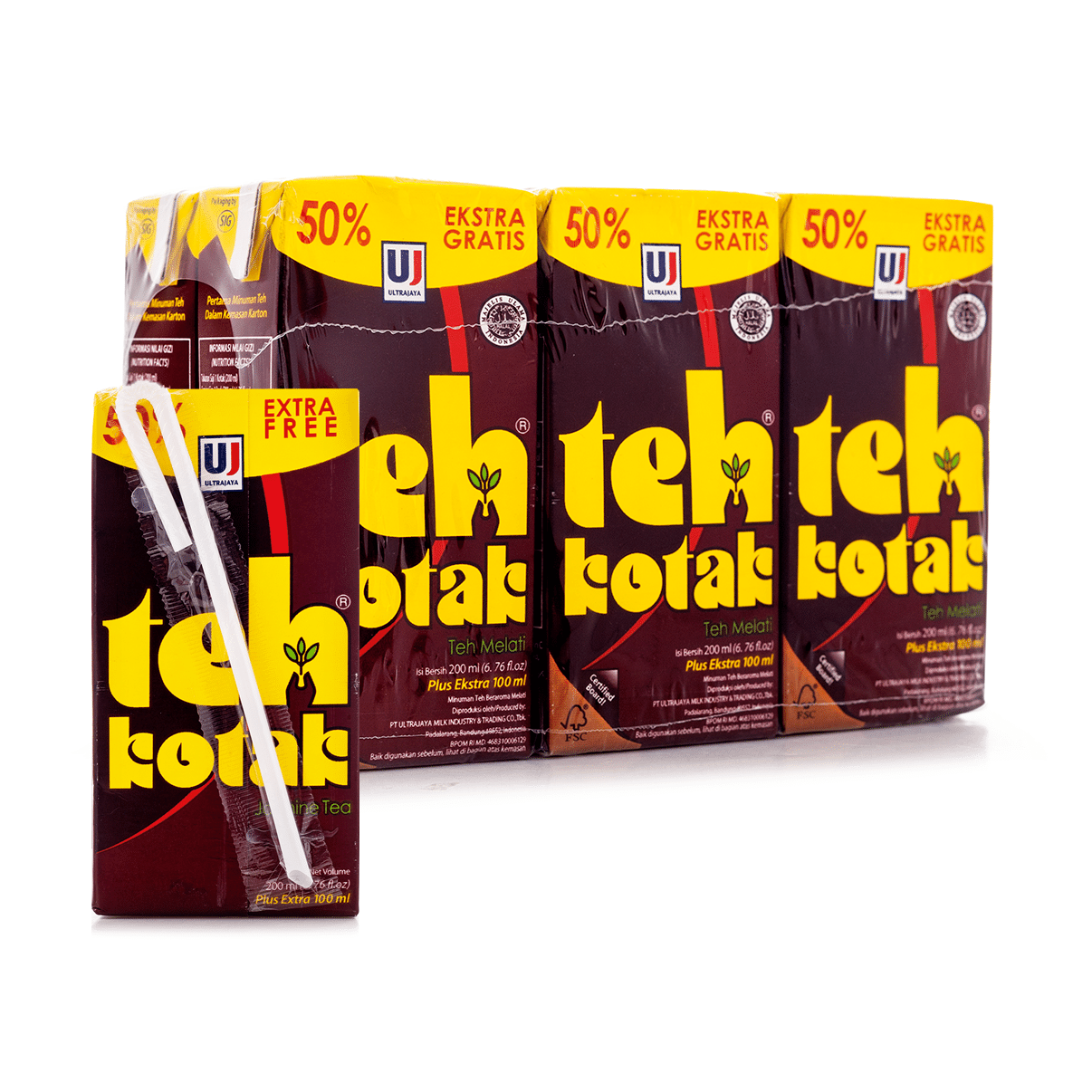 Bebida de Té de Jazmín Jans UJ Teh Kotak 6 pack 6.76 onza(s) líquida(s)*6 unidad