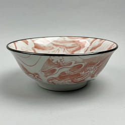 Made-in-Japan Akaryu Ramen Noodle Dragon Bowl - Red, 8" dia., 32 oz 1 each