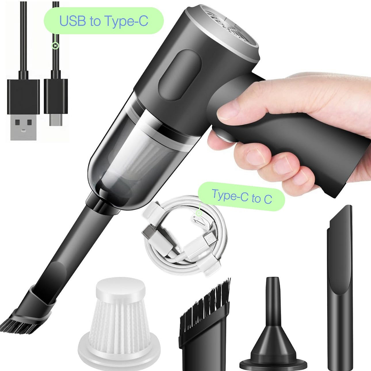 Wireless Handheld Car Vacuum Cleaner High Power Rechargeable Household 1 개입