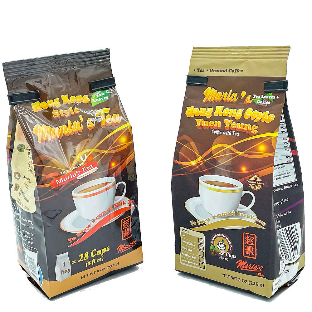 Maria's【2-Pack】Hong Kong Style Milk Tea + Yuen Yeung (Coffee with Tea)- Each Bag 226 그램