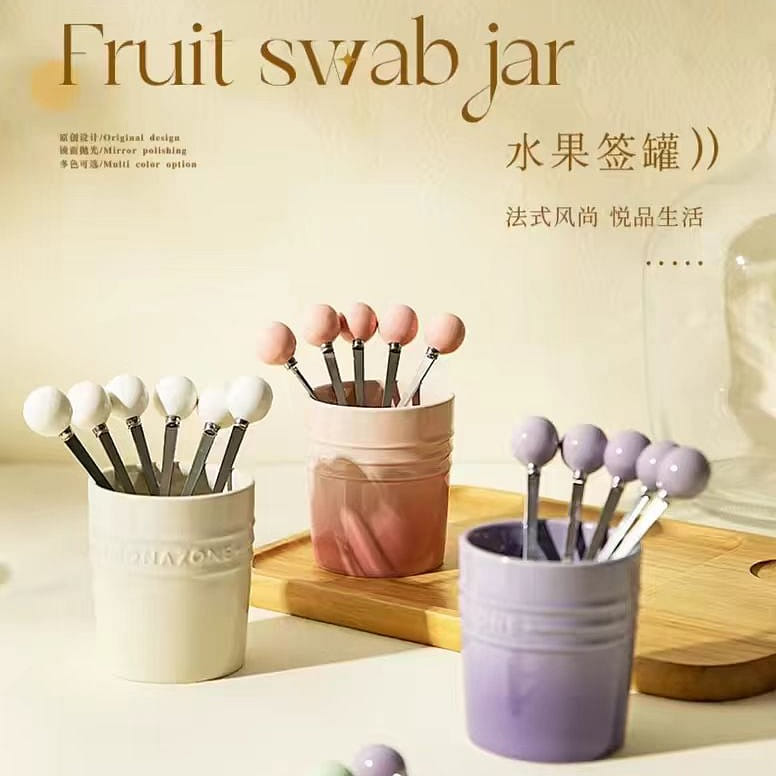Mo Deng Zhu Fu Fruit fork jar 347g*1 set 347 그램