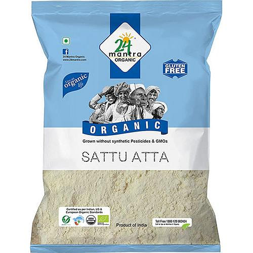 24 Mantra Organic Sattu Flour (Roasted Gram Flour), 2 lb bag 2 ポンド