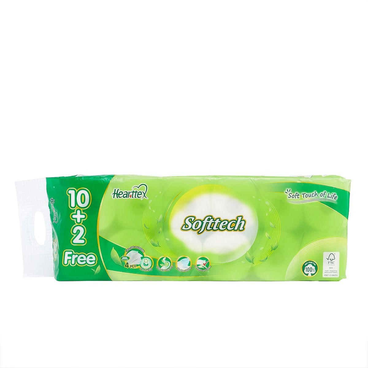 Hearttex Softtech Ultra Soft Toilet Paper 12 Rolls 1 pack