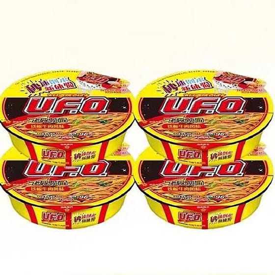weee_instant_NISSIN UFO iron plate beef flavor instant noodles 122g*4 bowls 488 g