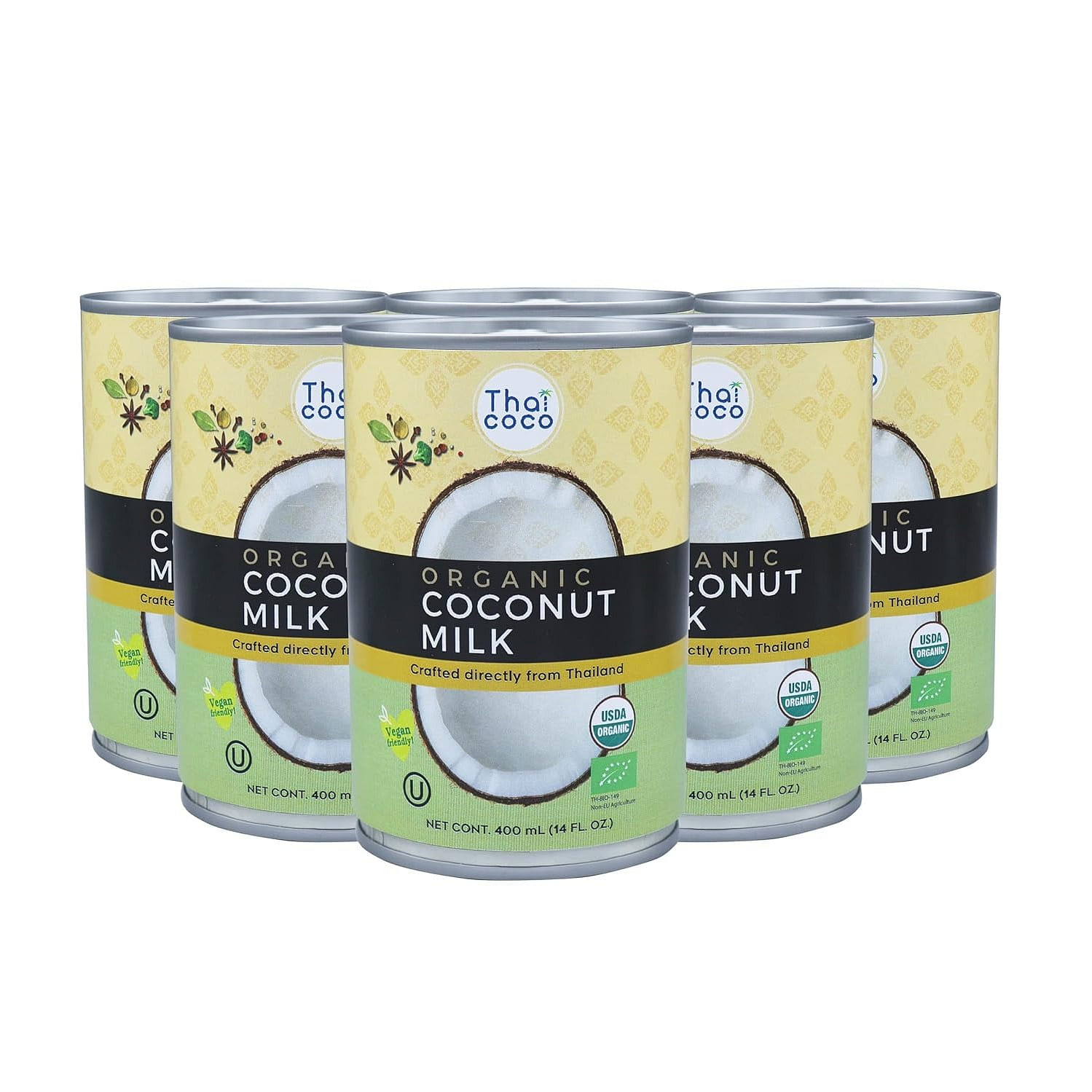 Thai Coco Organic Coconut Milk, 14 fl oz-6pk 13.5 fl.oz