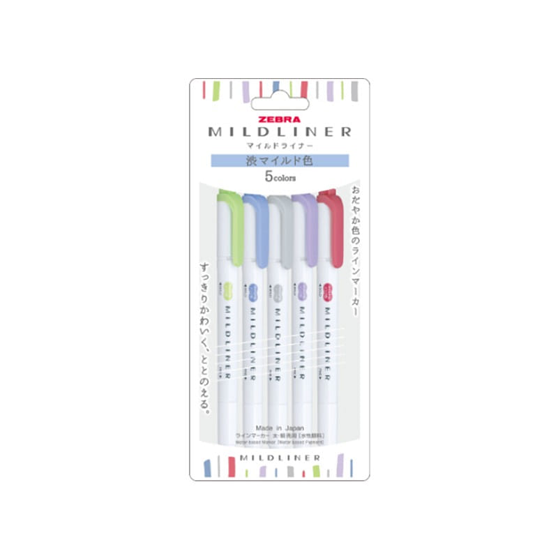 Zebra Highlighter Mild Liner 5 Color Set Muted 1 개