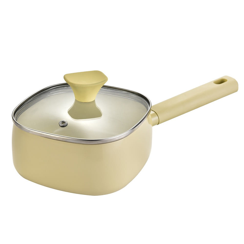 Milk pan non-stick baby supplement pan light yellow 16CM with lid 1 개