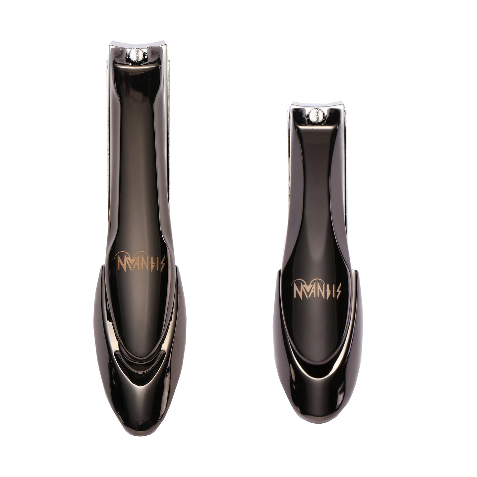 MANTIS Nail Clippers with Catcher, Bionic Design Kit for Female and Male, Carbon Steel, Black 1 ส่วน