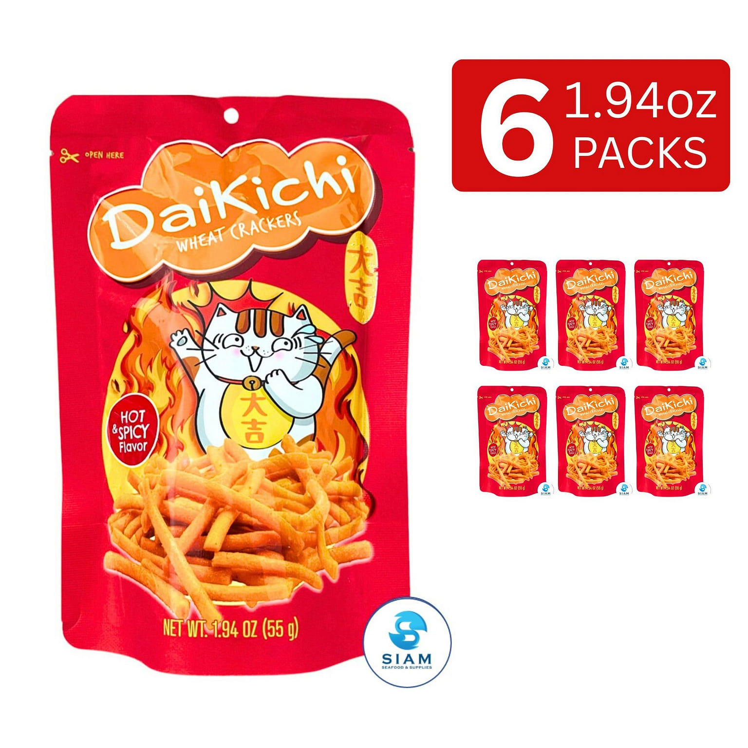ขนมขาไก่ ไดคิจิ รสเผ็ดทรงเครื่อง 6 count