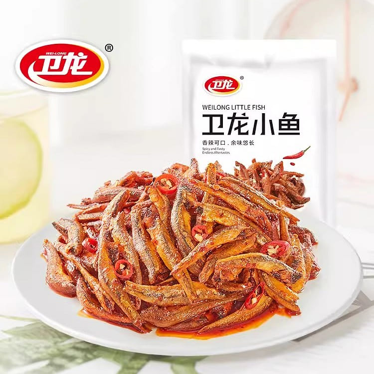 Wei Long Dried Small Fish 150g/bag Small Fish Seafood Spicy Flavor Snacks 150 グラム