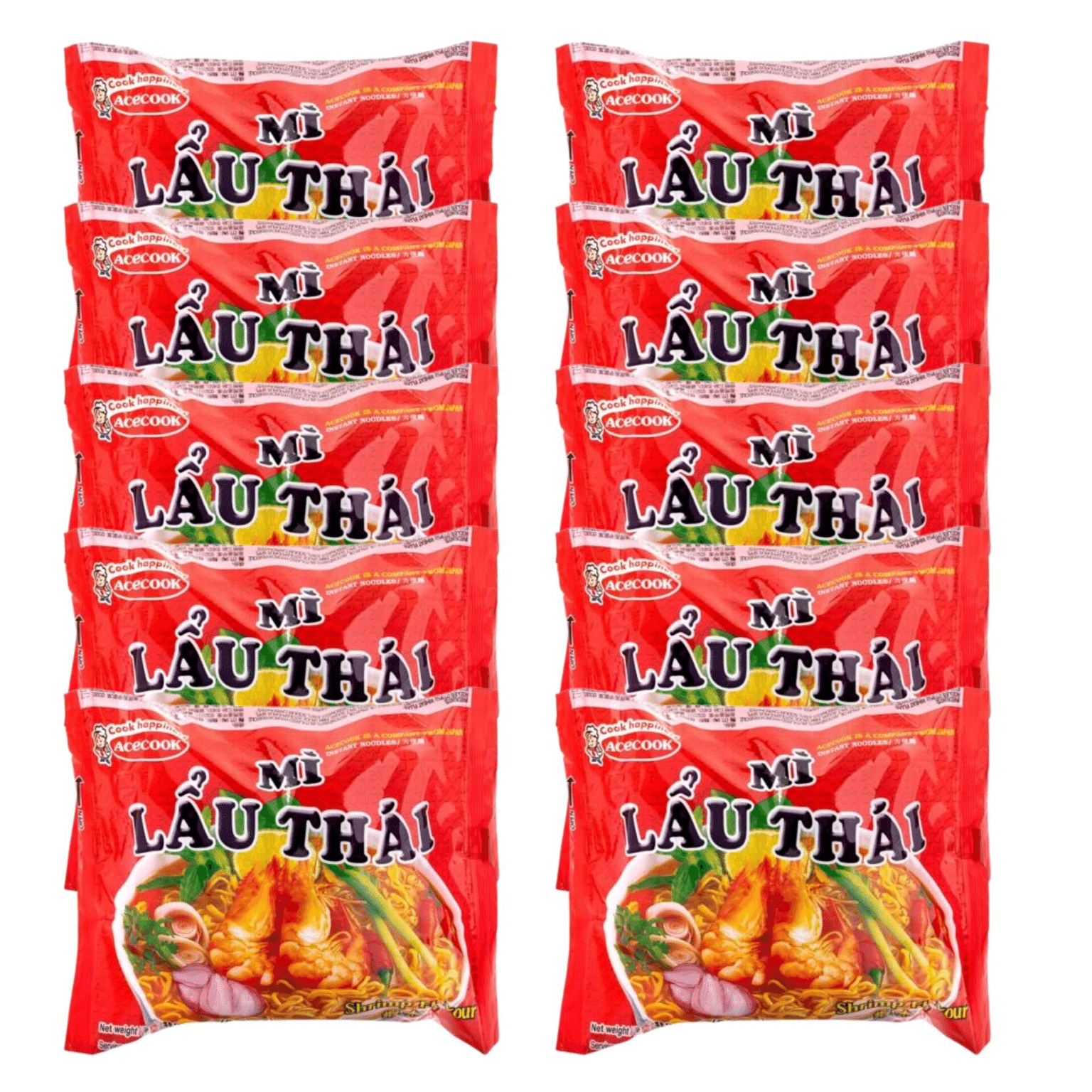 [ACECOOK] Thai Shrimp Instant Noodle - 80 g*10 pack
