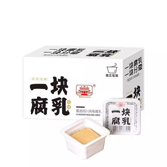 weee_tofuplantbased_Haihui Temple a piece of tofu milky flavor under the food mold tofu 162g/ box 162 g