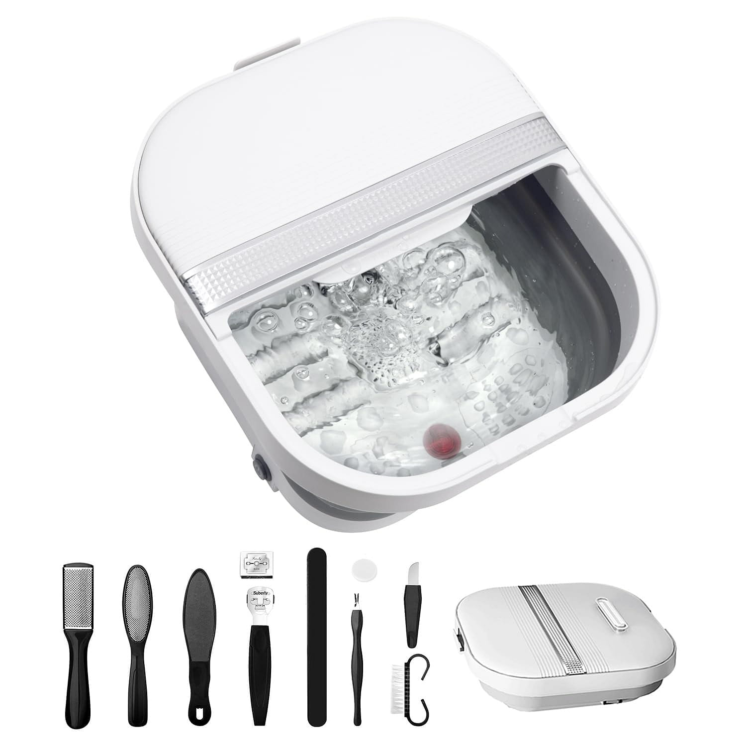 Collapsible Foot Spa Bath with Heat and Massage Rollers, Foot Soak Tub 1 ส่วน