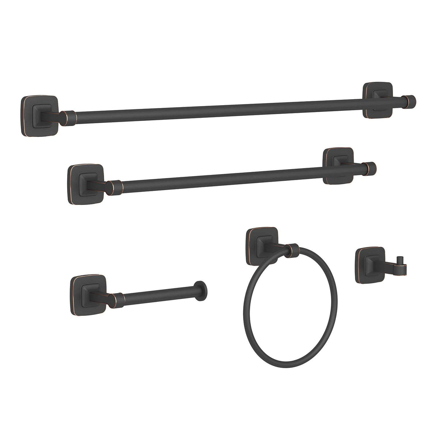 5-Piece Bath Hardware Set with Towel Ring/Bar Toilet Paper Holder Hook in ORB 2.56 ปอนด์