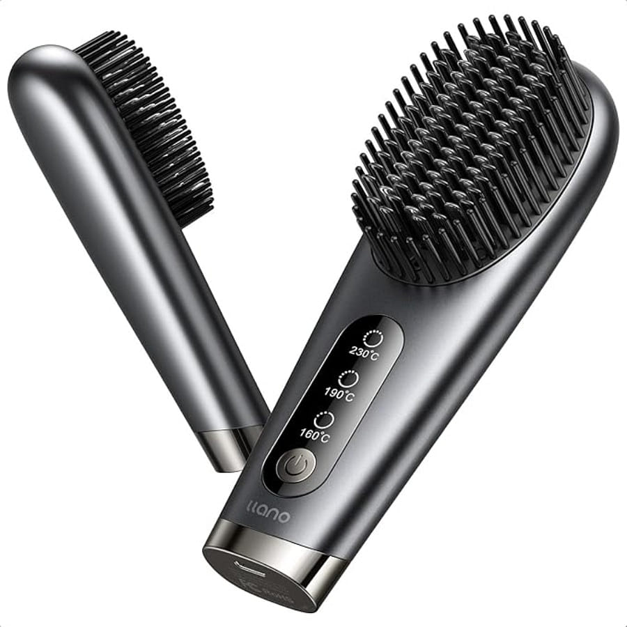 Llano Portable Cordless Hair Straightener Brush 1 カウント