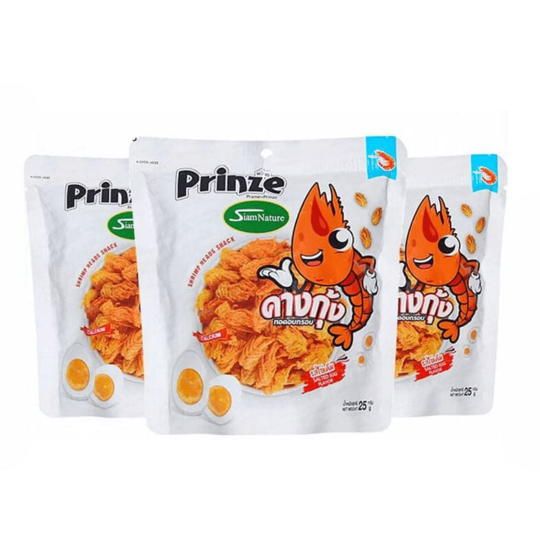 프린즈 새우머리 크리스피 연두맛 25g 3봉 75 그램