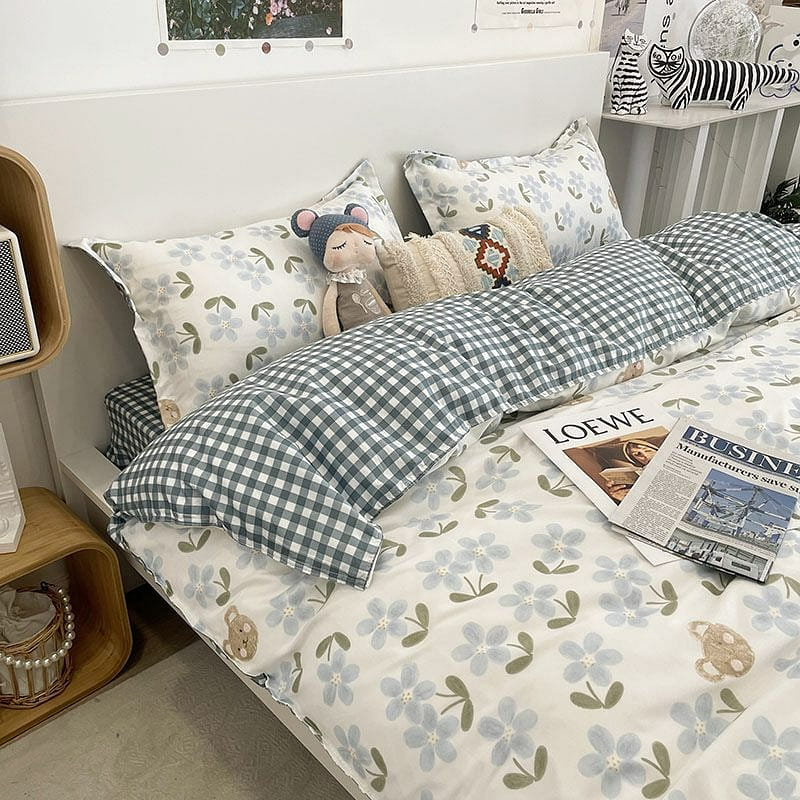 Floating life150*200] INS Bed 4 Piece Duvet Cover + Sheet + Pillow Ca 1 個