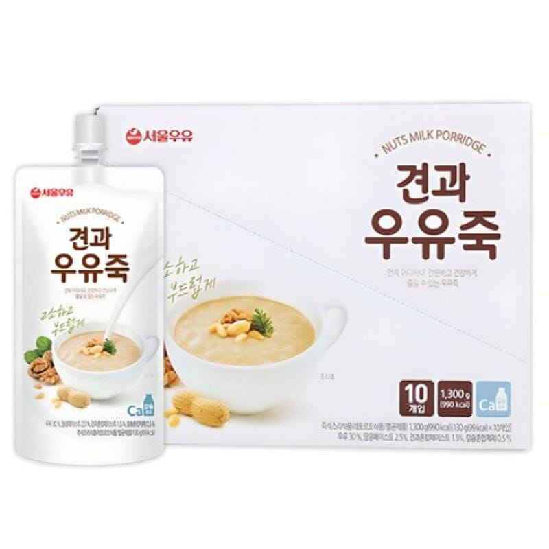 [한국 직배송] 서울우유 견과 우유죽, 130g, 10개 1300 그램