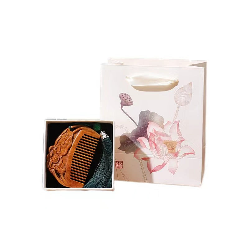 Chinese Style Sandalwood Comb Teachers' Day Gift Souvenirs-Green Sandalwood Comb 1 ส่วน