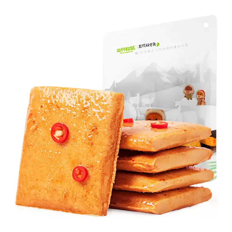 Three Squirrels Daddy Fish Tofu 180g *1 bag barbecue flavor 180 グラム