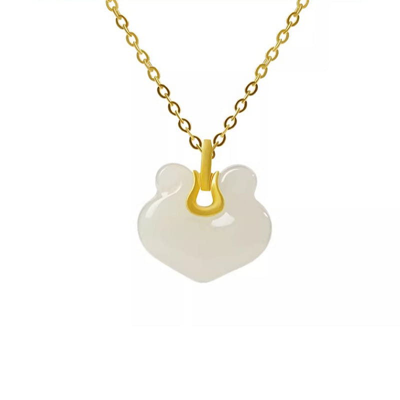 Gong High Quality Hotan Jade Pendant Wishes16*14mm 1 box