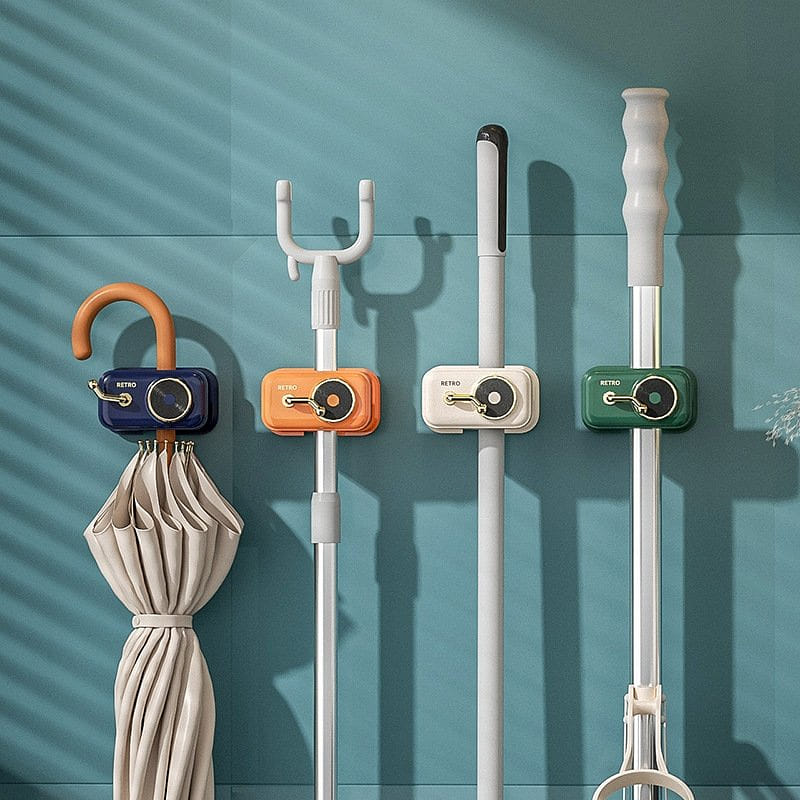 Broom Holder Wall Mount Self Adhesive Broom Gripper Navy 1 ส่วน