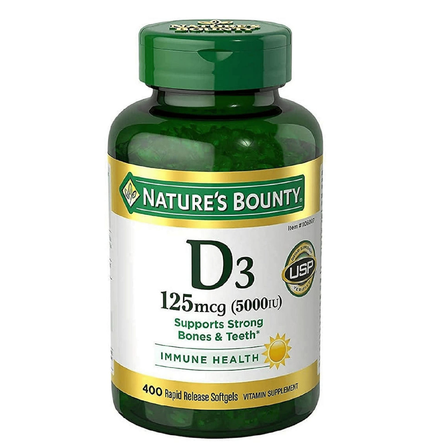 Nature's Bounty Vitamin D3 125 mcg 400 Softgels 1 bottle