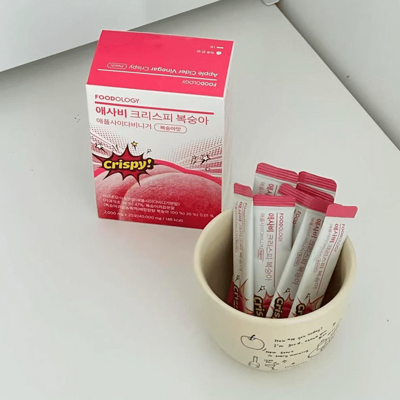 FOODOLOGY Apple Cider Vinegar Candy Peach Flavor 1 케이스