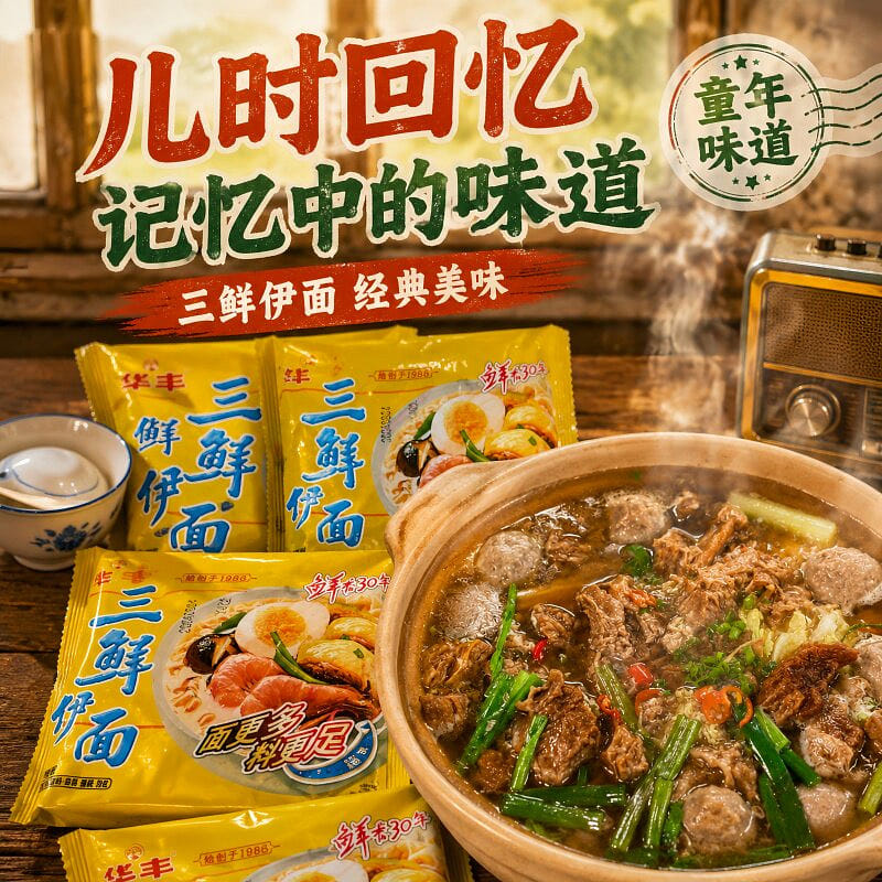 HuaFengSanXianYiMian instant noodle Dry eat 86g*5p 430 グラム