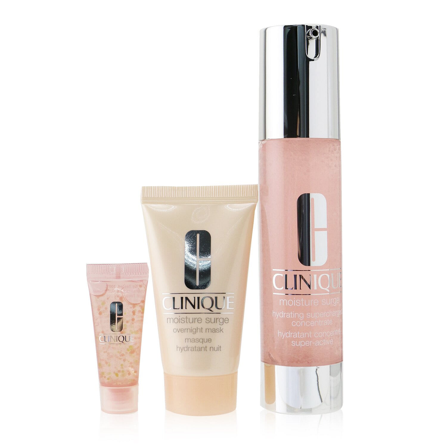 Clinique Skincare Specialists Supercharged Hydration Set: Moisture Surge Concentrate 48ml+ Overnight Mask 30ml+ Eye 96-Hr 5ml 3pcs 3 each
