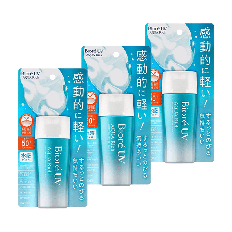 KAO Biore UV Aqua Rich Watery GEL (Pack of 3) 210 มิลลิลิตร