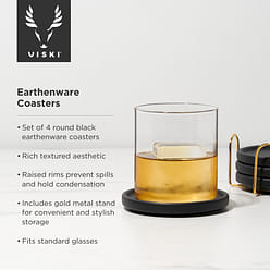 Earthenware Coasters Set of 4 by Viski 4 份