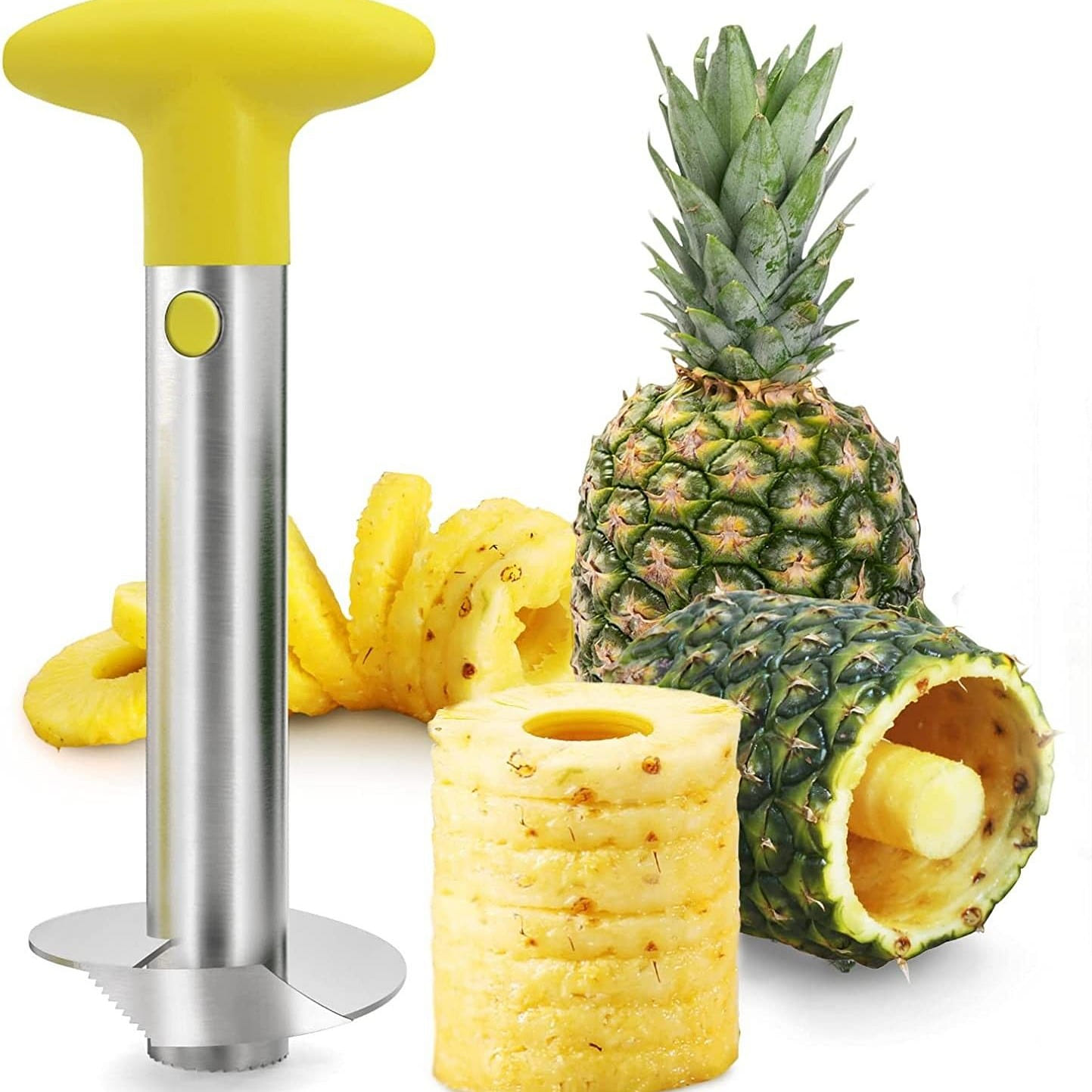 Stainless Steel Pineapple Corer Slicer Yellow 1 count