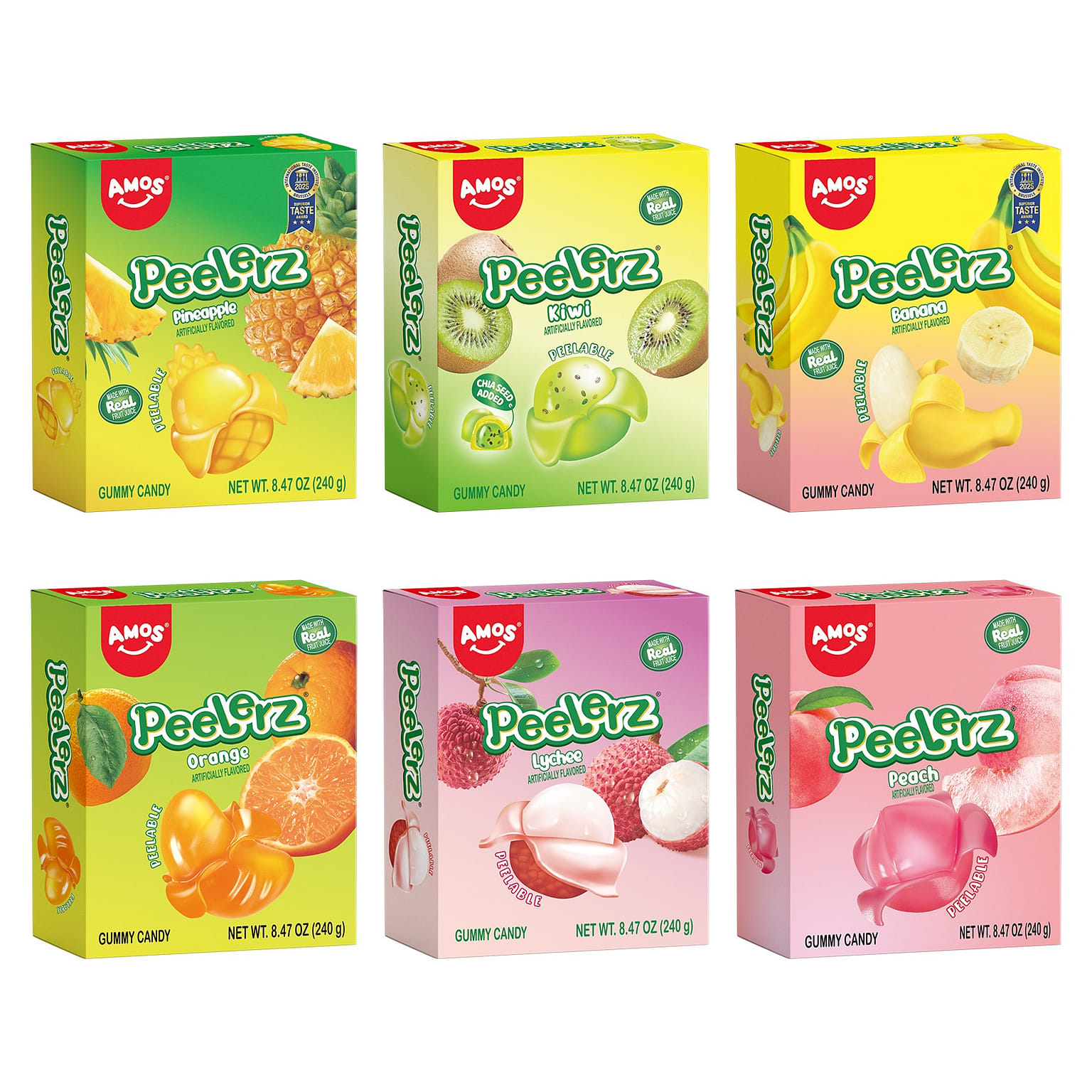 Amos Peelerz 6-Flavor Peelable Gummy Variety Pack 240 g
