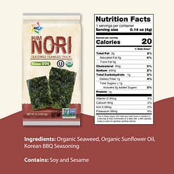 Kimnori Organic KBBQ Seaweed Snack 4g 12 Pack 1.68 oz