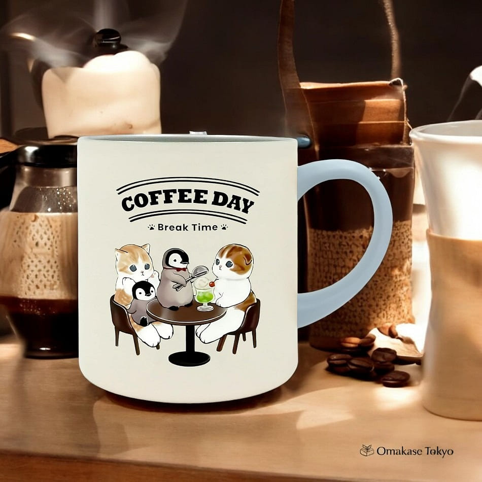 mofusand Vacuum Mug with Lid, caffe 250 g