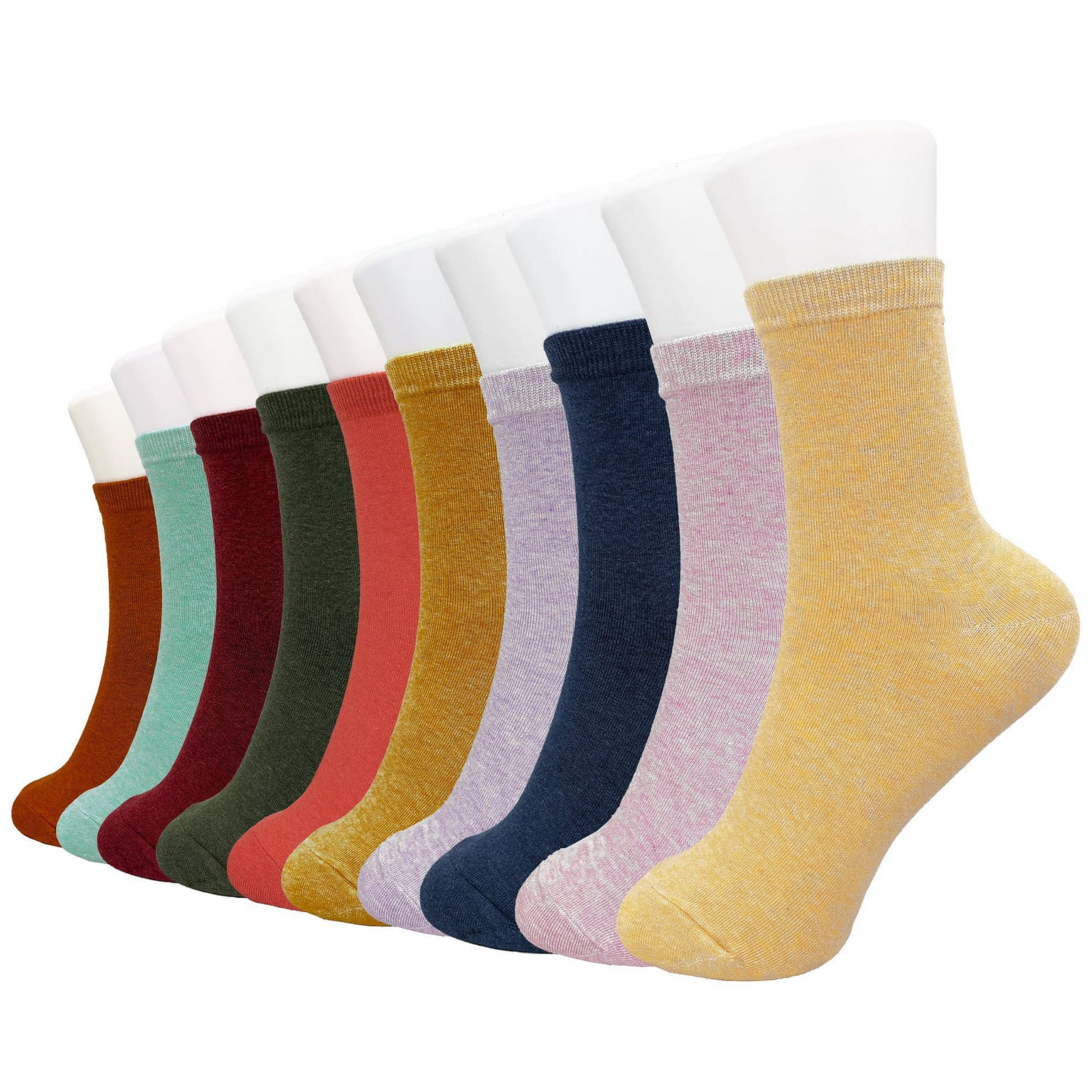 Women Korean Street Colors Crew Socks, 10 Pairs #2 1 ส่วน