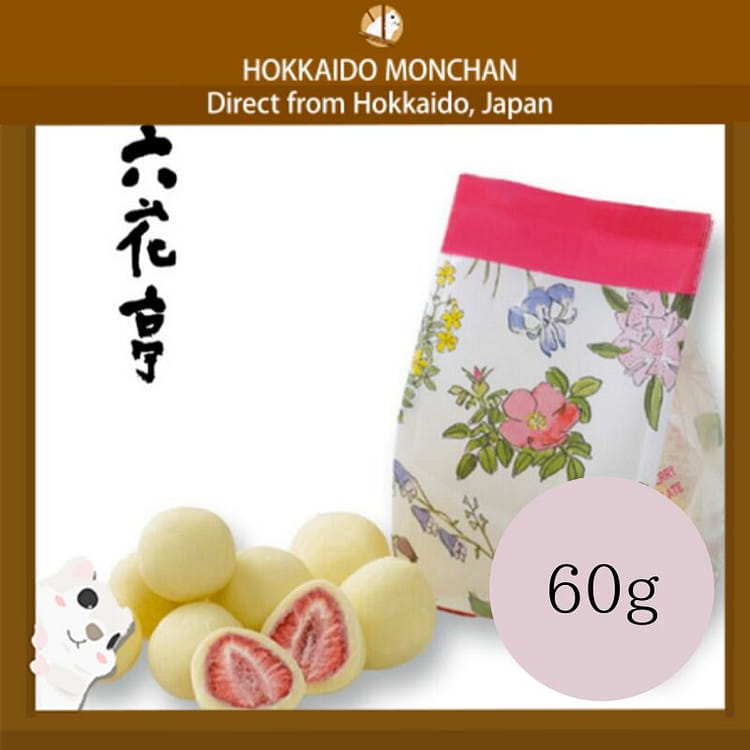 ROKKATEI Strawberry White Chocolate 60g/bag 1 each - Weee!