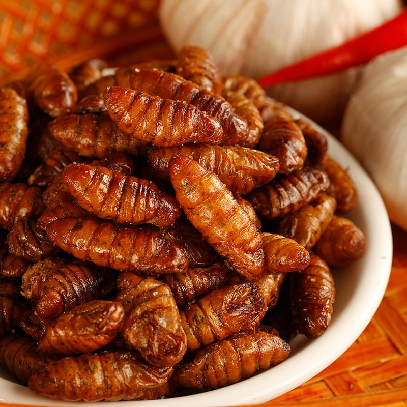 2 bags  Shandong fragrant crispy silkworm pupa open bag ready to eat 160 กรัม