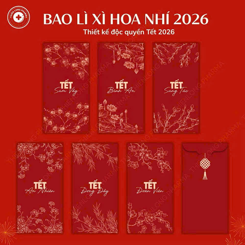 SET12 HOA NHI DO LUCKY MONEY LIXI AVAILABLE JAN 24 1 pack