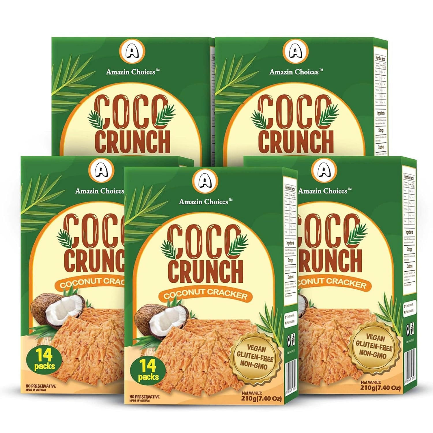 코코 크런치 구운 코코넛 크래커 190g. 5 box