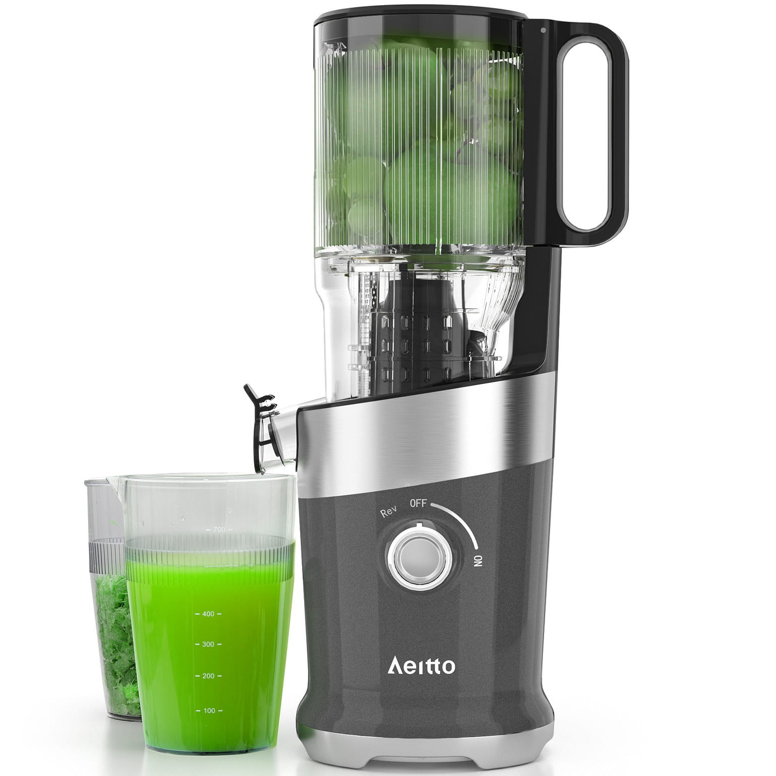 Cold Press Juicer, Aeitto Ground Juicer gray 5in 9.2 lb